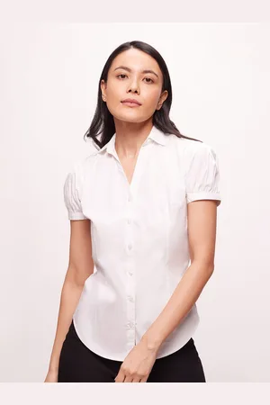 Bombay High Women Slim Fit Solid Y placket Puffed Sleeve Shirt