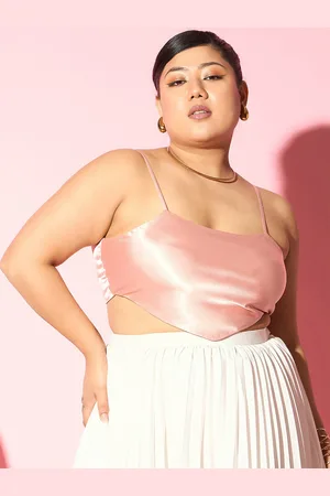 Berrylush Plus Size Shoulder Strap Crop Top