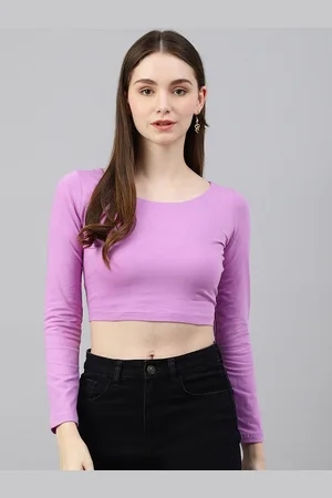 Color Capital Pack Of 2 Long Sleeves Fitted Crop Top