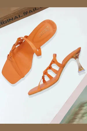 MEHNAM Textured Open Toe Slim Heels