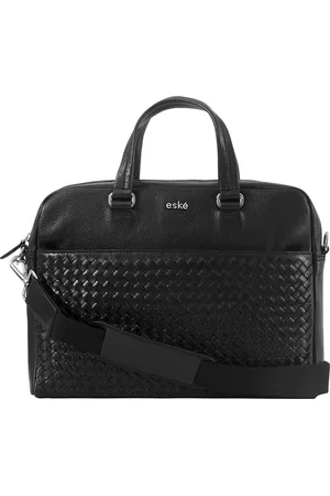 Eske Brooks Leather Checkered Upto 14inch Laptop Messenger Bag