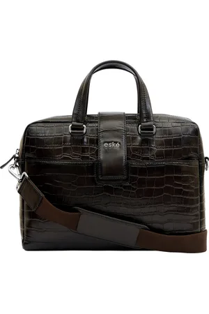 Eske Men Textured Leather Laptop Bag