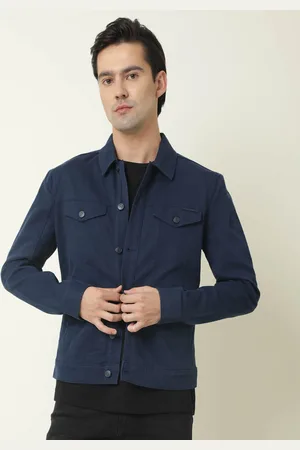 RARE RABBIT Men Vintage Tailored Fit Checked Denim Jacket