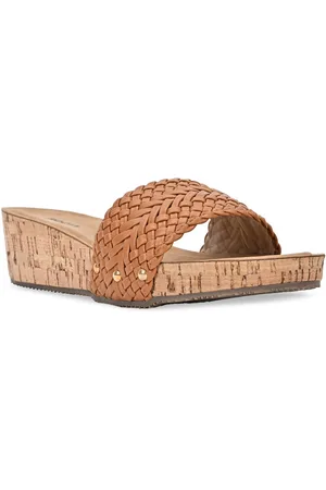 Rocia Textured Open Toe Wedge Heels
