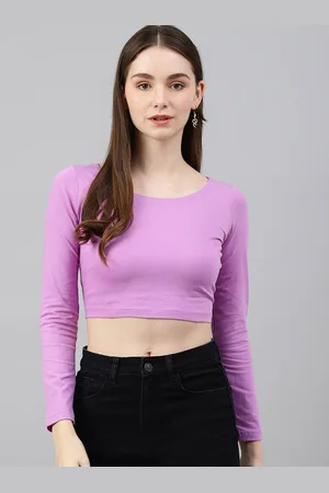 Color Capital Pack Of 4 Long Sleeves Fitted Crop Top