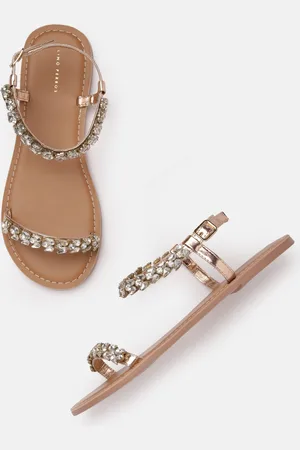 Lino Perros Women Embellished Party Open Toe Flats
