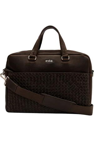 Eske Brooks Leather Checkered Upto 14inch Laptop Messenger Bag