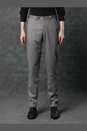 RARE RABBIT Men Daxol Printed Slim Fit Mid-Rise Formal Trouser