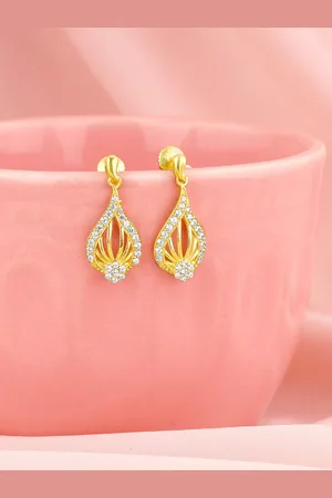 GIVA 925 Sterling Silver Gold-Plated Contemporary Drop Earrings