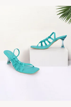 MEHNAM Textured Open Toe Slim Heels