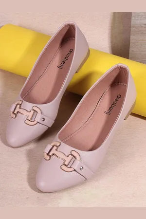 DressBerry Pink Embellished Pointed Toe Ballerinas