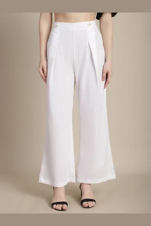 Tulsattva Mid Rise Cotton Flared Palazzos