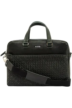 Eske Brooks Leather Checkered Upto 14inch Laptop Messenger Bag