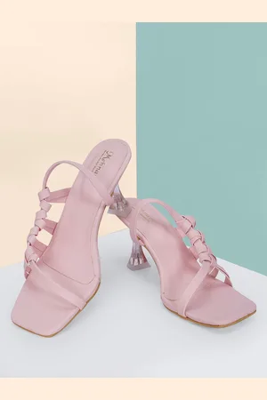 MEHNAM Textured Open Toe Slim Heels