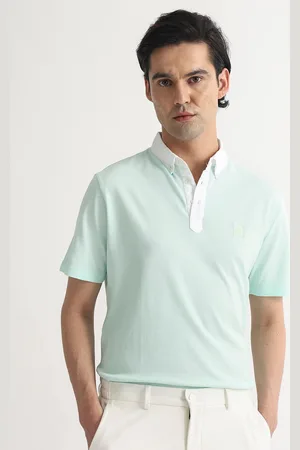 RARE RABBIT Men Parma Polo Collar Slim Fit Cotton T-Shirt