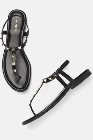Lino Perros Women Studded T-Strap Flats