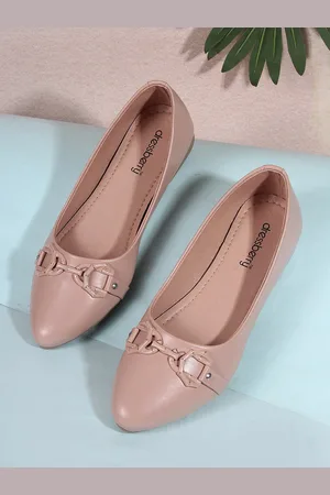 DressBerry Pink Embellished Pointed Toe Ballerinas