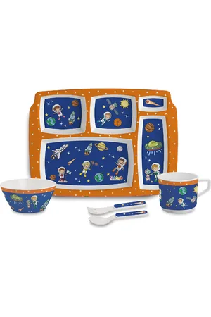 Cello Kidzbee Set of 5 BPA Free Pentameal Cosmic Explorer Melamine Meal Set