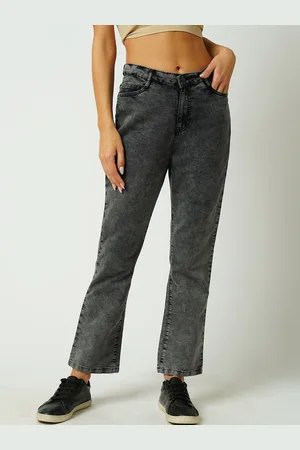 Kraus Women Relaxed Fit High-Rise Clean Look Heavy Fade Jeans