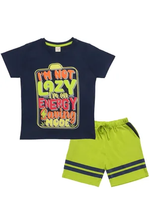 Clothe Funn Boys Printed Pure Cotton T-shirt with Shorts Clothing Set