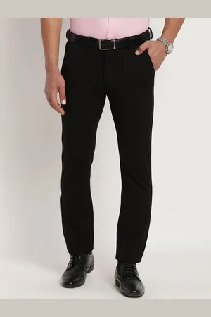 Turtle Men Black Relaxed Skinny Fit Trousers