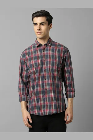 Louis Philippe Men Slim Fit Tartan Checks Opaque Checked Casual Shirt