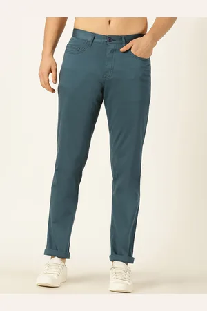 HARVARD Men Teal Smart Mid Rise Chinos