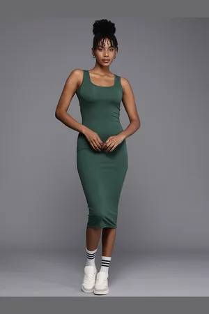Boohoo Solid Bodycon Midi Dress