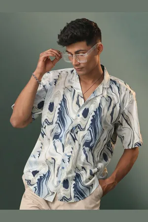 Vastramay Premium Opaque Abstract Printed Cotton Casual Shirt
