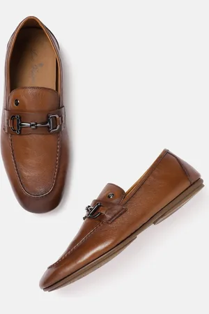 Louis Philippe Men Leather Horsebit Loafers