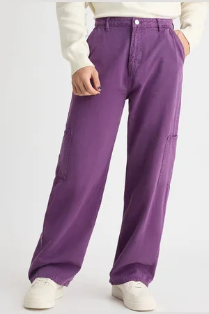 FREAKINS Men Purple Straight Fit Cropped Clean Look Jeans