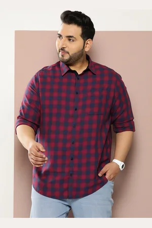 Sztori Men Plus Size Pure Cotton Checked Casual Shirt
