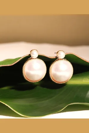 Ami Gold-Plated Pearl Drop Earrings