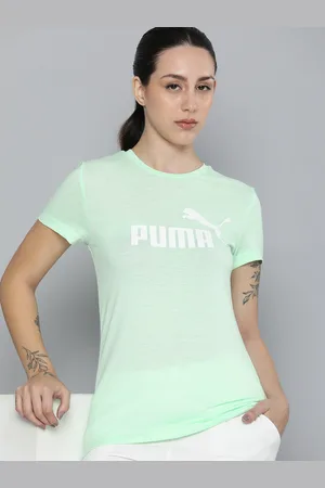 PUMA Women Essentials Brand Logo Heather Printed T-shirt
