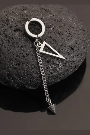 Roadster Silver Plated Triangular Shaped Drop Earring
