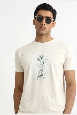 RARE RABBIT Men Hats Graphic Printed Round Neck Slim Fit Cotton T-Shirt