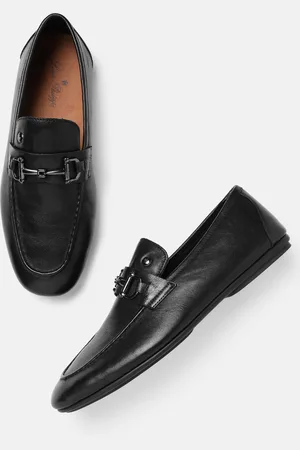 Louis Philippe Men Round-Toe Leather Formal Loafers