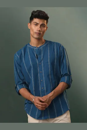 Vastramay Premium Opaque Geometric Printed Cotton Casual Shirt