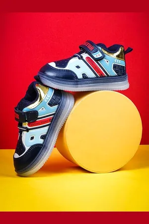 BAESD Kids Textured LED Lightweight Slip-On Sneakers