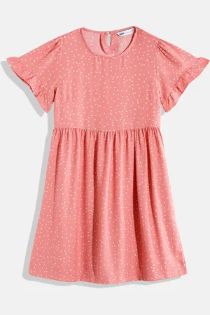 M&H Girls Printed Fit & Flare Dress