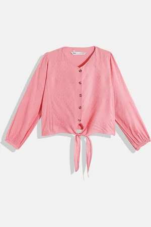 M&H Girls Pure Cotton Shirt Style Top