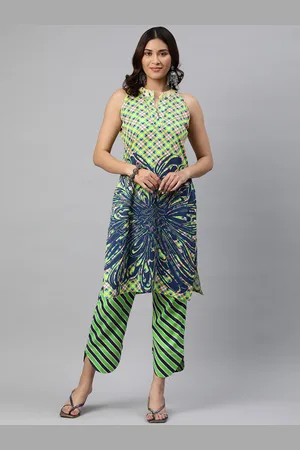 BUTA BUTI Floral Printed Pure Cotton Kurta with Trousers