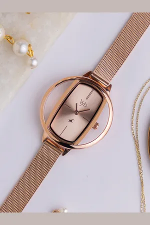 Fastrack Vyb Charmer Women Embellished Dial Bracelet Style Analogue Watch FV60037WM01W