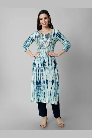 Amayra Dyed Round Neck Three-Quarter Sleeves Straight Kurta