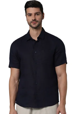 Celio Classic Fit Spread Collar Short Sleeves Linen Casual Shirt