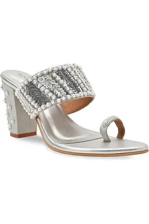 Rocia Embellished Open Toe Block Heels