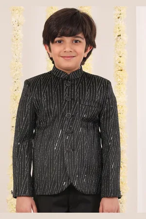 Vastramay Boys Self Design Single-Breasted Slim-Fit Blazer