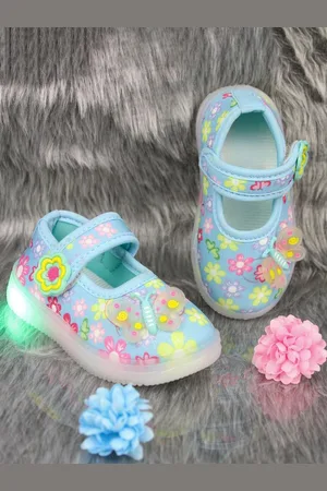 BAESD Girls Printed Embellished Velcro Sneakers