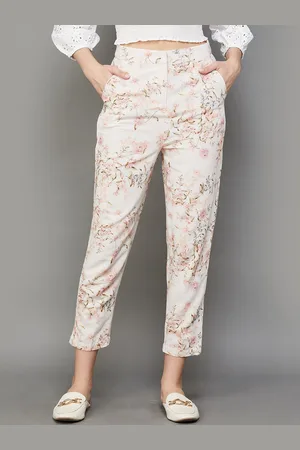 Lifestyle Women Floral Printed Mid-Rise Regular Trousers