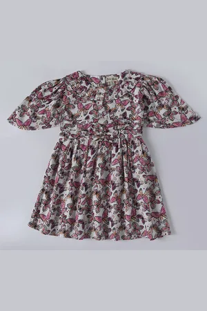 Bella Moda Floral Print Puff Sleeve Fit & Flare Dress